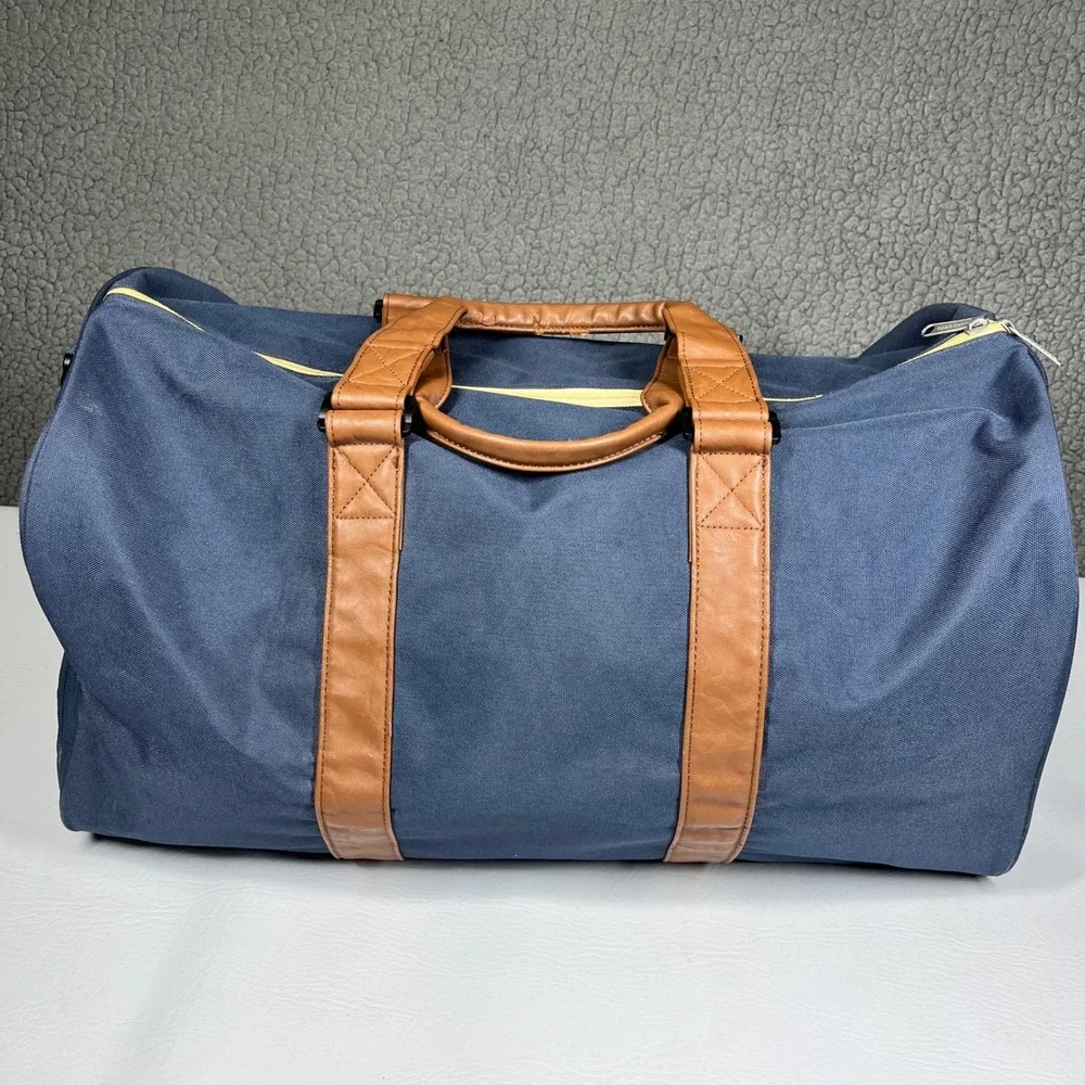 Herschel Supply Co Novel Duffle Bag Navy Blue Tan Weekend Travel Gym Bag